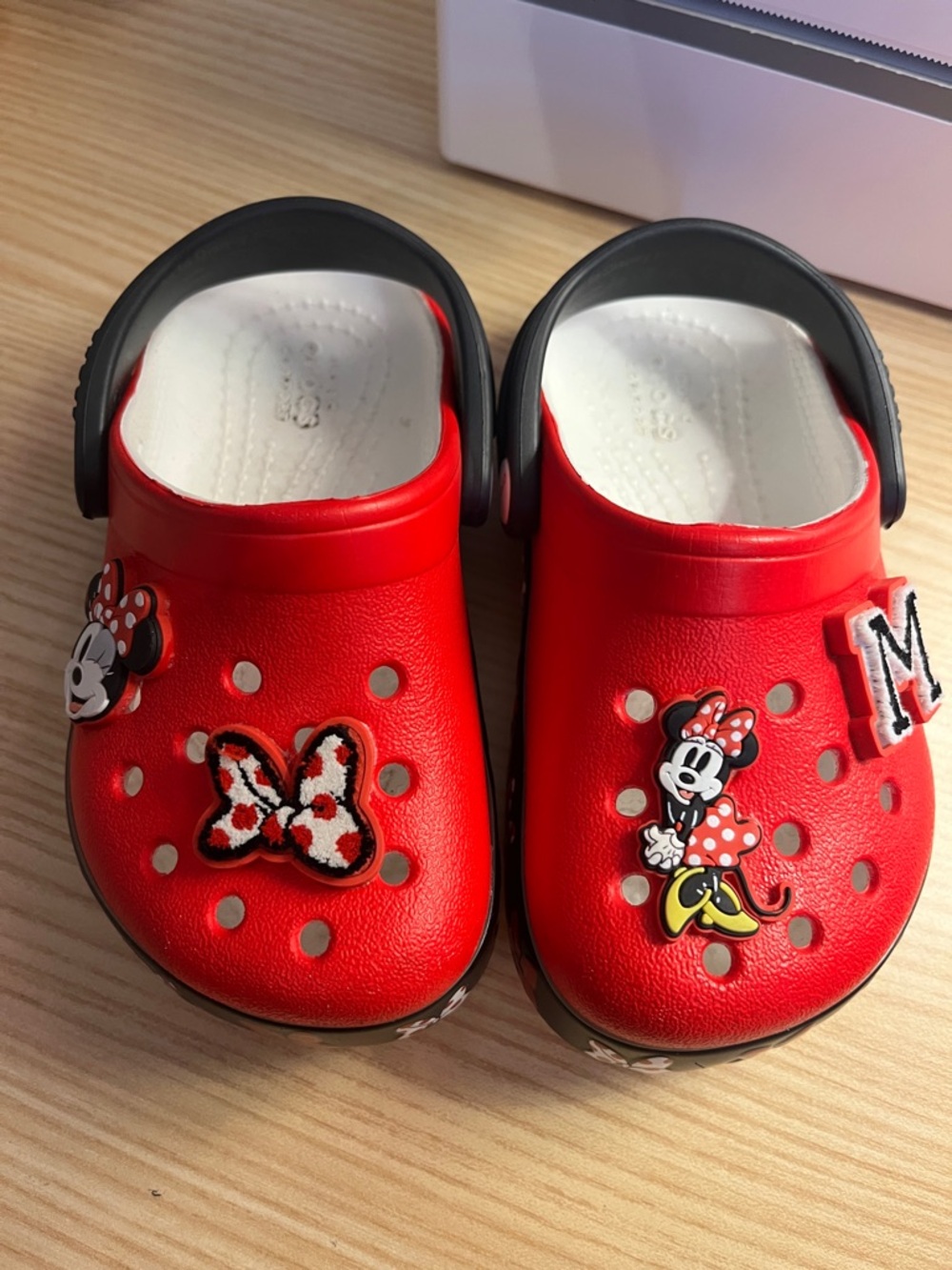 Kids Red Minnie Mouse Clog Shoes